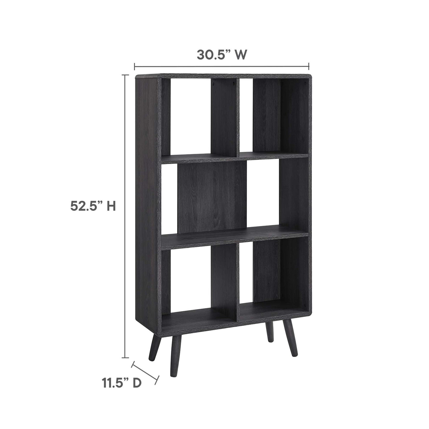 Transmit 5 Shelf Wood Grain Bookcase by Modway