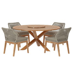 Wellspring 5-Piece Outdoor Patio Teak Wood Dining Set by Modway