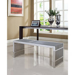 Gridiron Medium Stainless Steel Bench by Modway