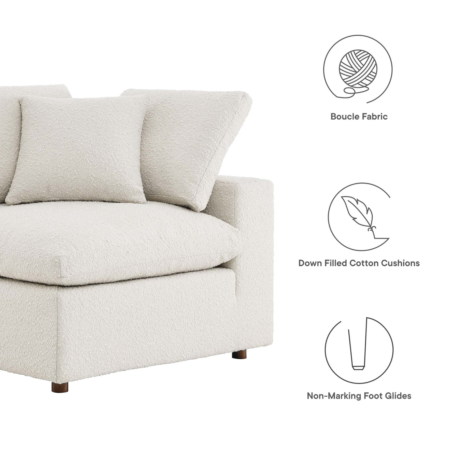 Commix Down Filled Overstuffed Boucle Fabric Corner Chair by Modway