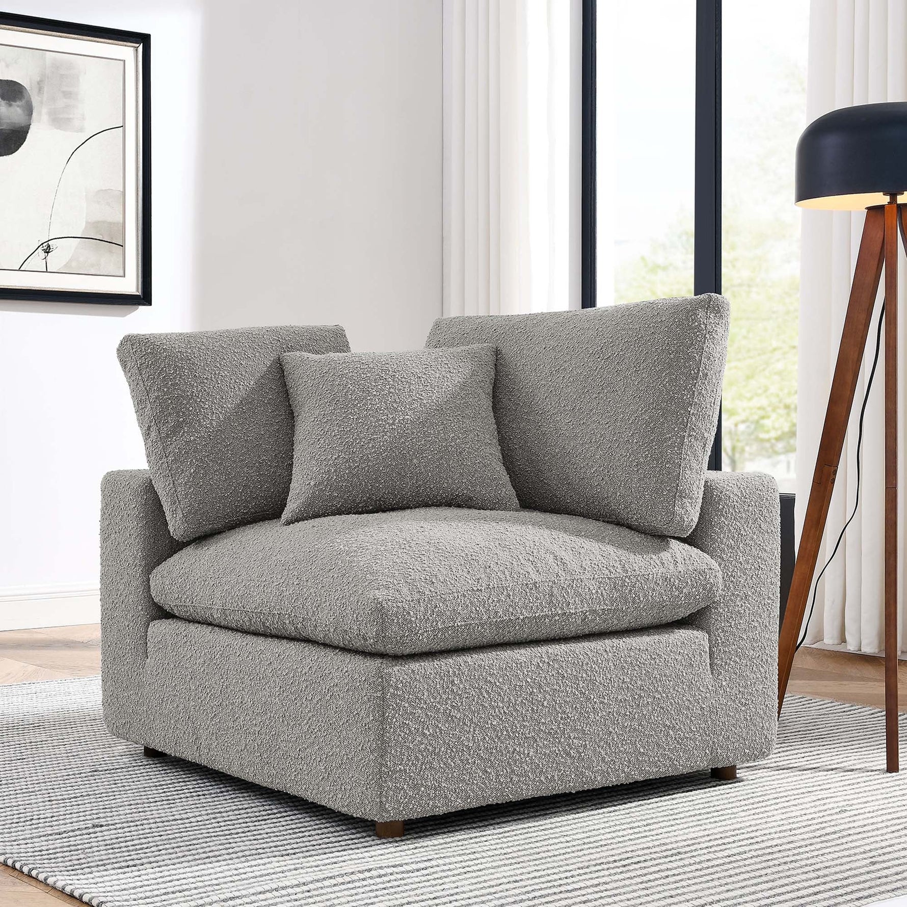 Commix Down Filled Overstuffed Boucle Fabric Corner Chair by Modway
