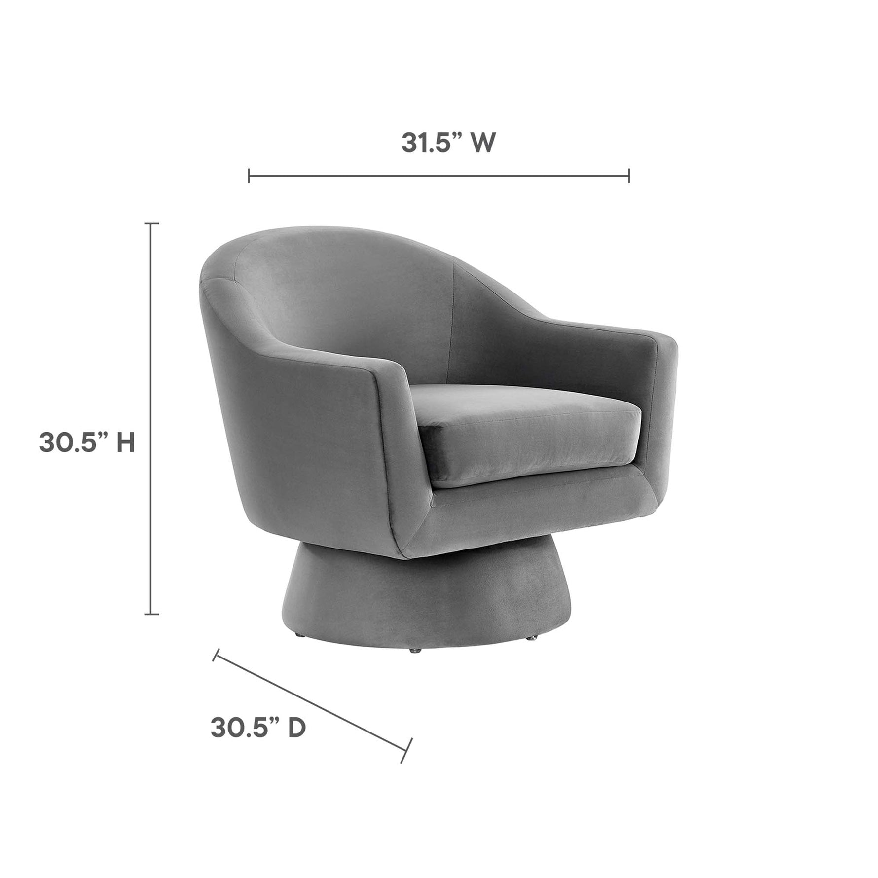 Astral Performance Velvet Fabric and Wood Swivel Chair by Modway