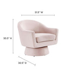 Astral Performance Velvet Fabric and Wood Swivel Chair by Modway