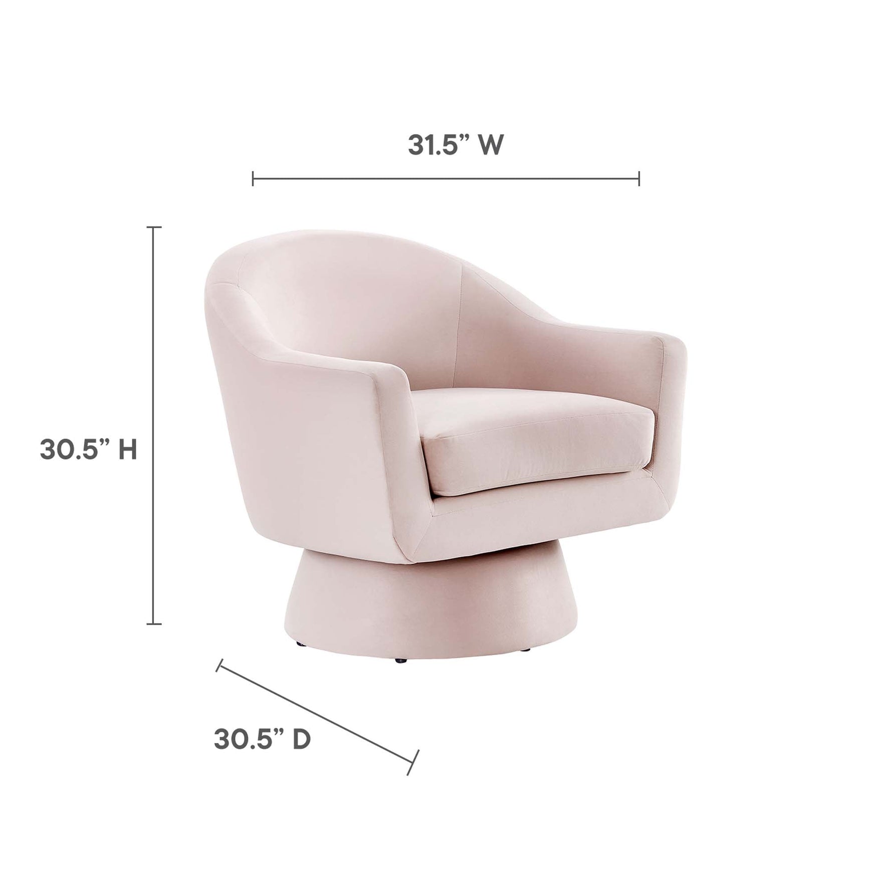 Astral Performance Velvet Fabric and Wood Swivel Chair by Modway