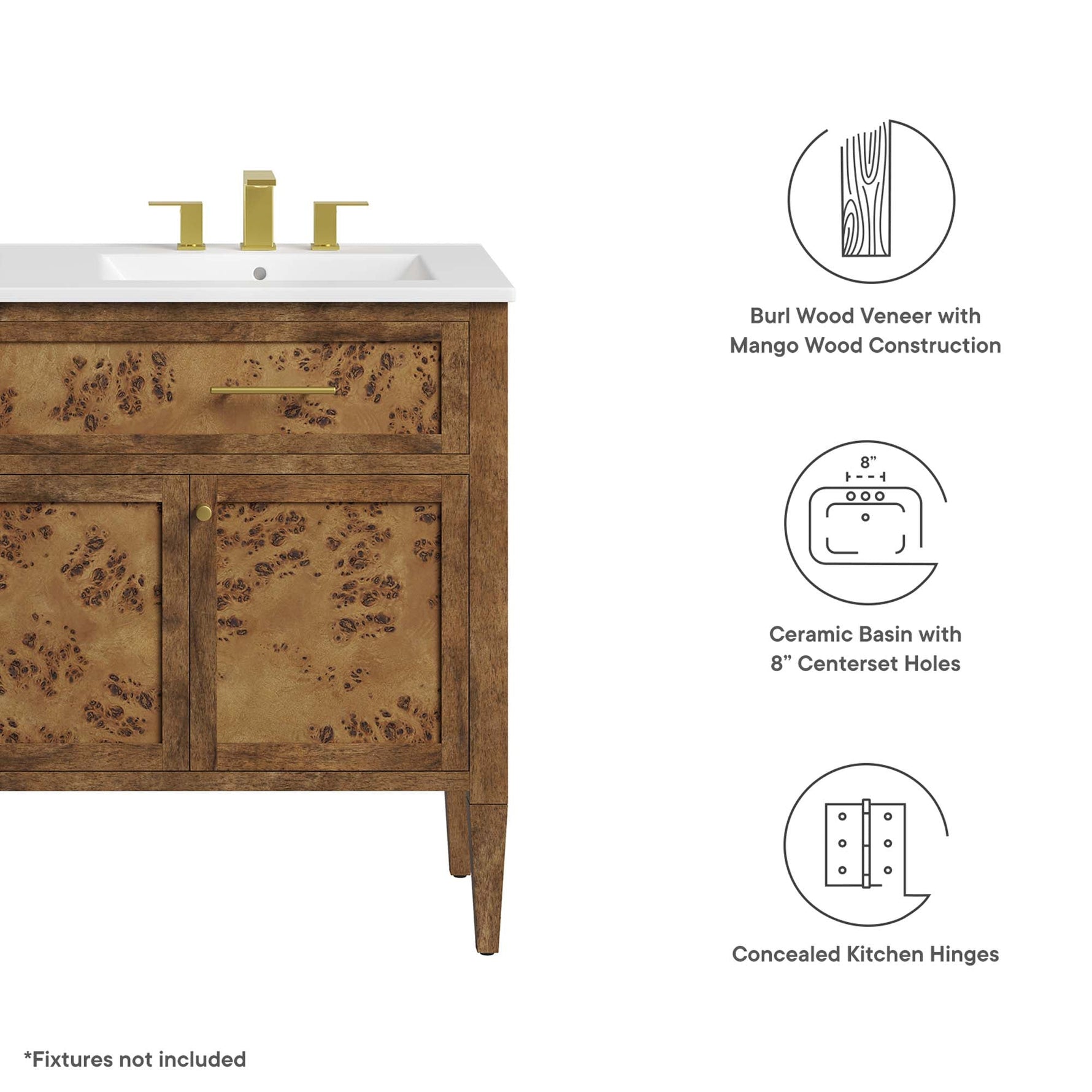 Elysian 48" Wood Double Sink Bathroom Vanity by Modway