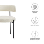 Albie Boucle Fabric Dining Chairs Set of 2 by Modway