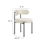 Albie Boucle Fabric Dining Chairs Set of 2 by Modway