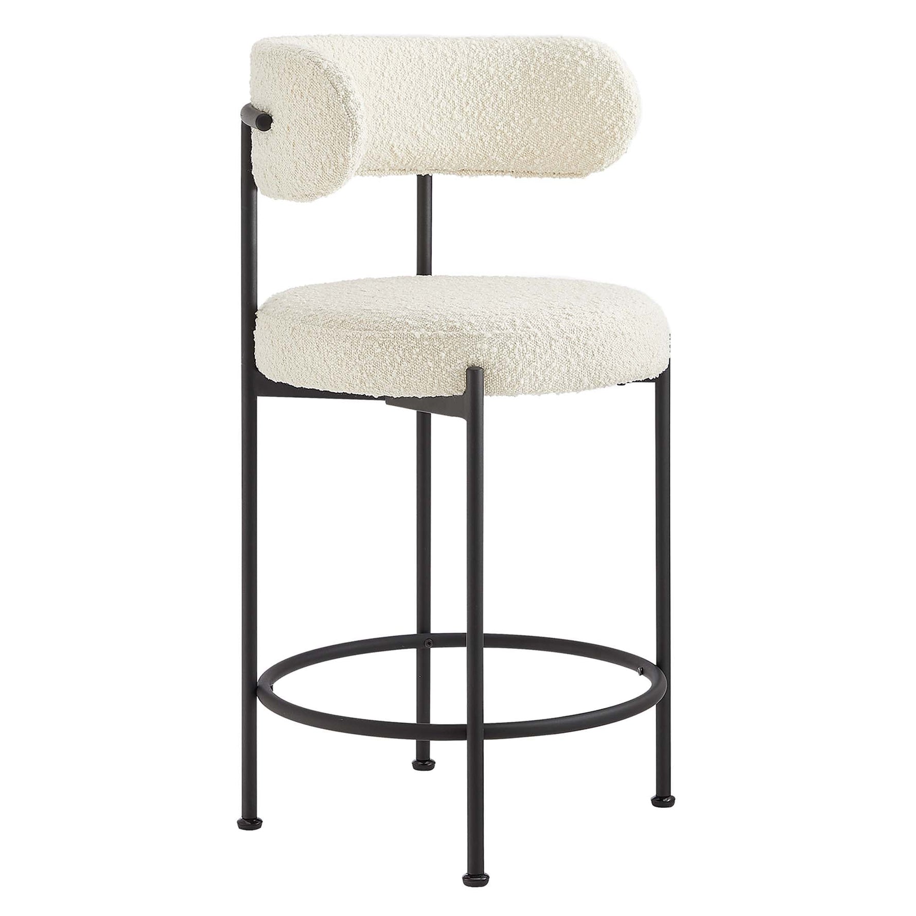 Albie Boucle Fabric Counter Stools Set of 2 by Modway