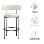 Albie Boucle Fabric Bar Stools Set of 2 by Modway