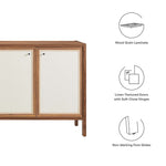 Capri 65" Wood Grain Sideboard Storage Cabinet by Modway