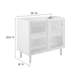 Calla 36" Perforated Metal Bathroom Vanity Cabinet by Modway