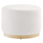 Tilden Large 23" Round Performance Velvet Upholstered Ottoman