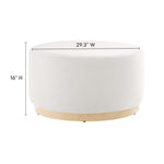 Tilden Large 29" Round Performance Velvet Upholstered Ottoman