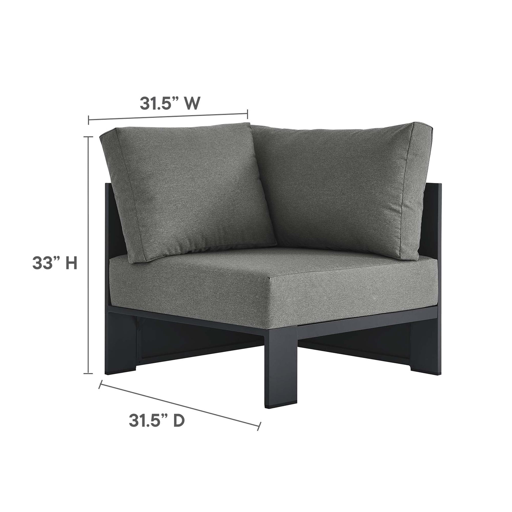 Tahoe 3-Piece Outdoor Patio Powder-Coated Aluminum Sectional Sofa by Modway