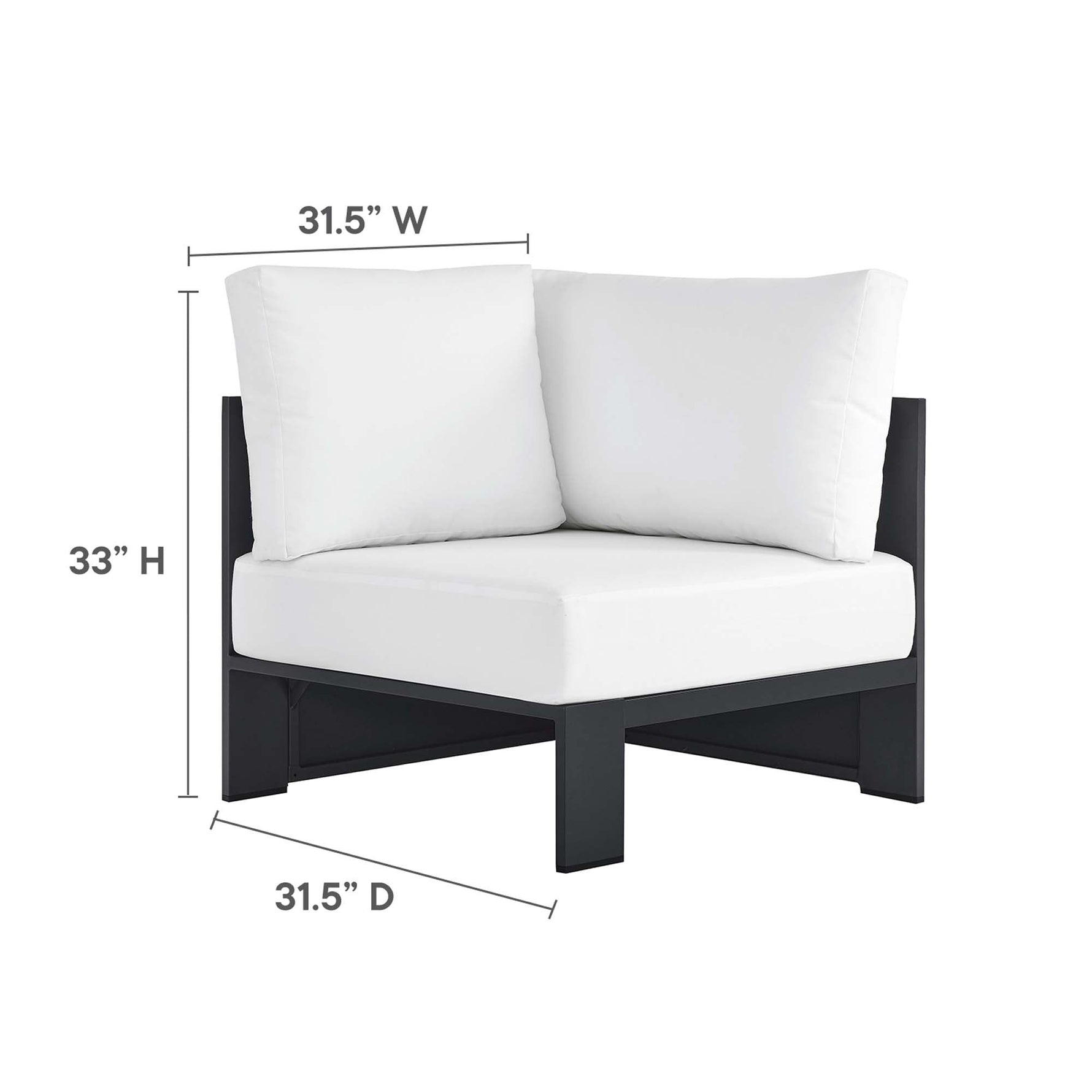 Tahoe 3-Piece Outdoor Patio Powder-Coated Aluminum Sectional Sofa by Modway