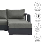 Tahoe 2-Piece Outdoor Aluminum Chaise Sectional Sofa