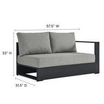 Tahoe 2-Piece Outdoor Patio Powder-Coated Aluminum Sectional Sofa Set