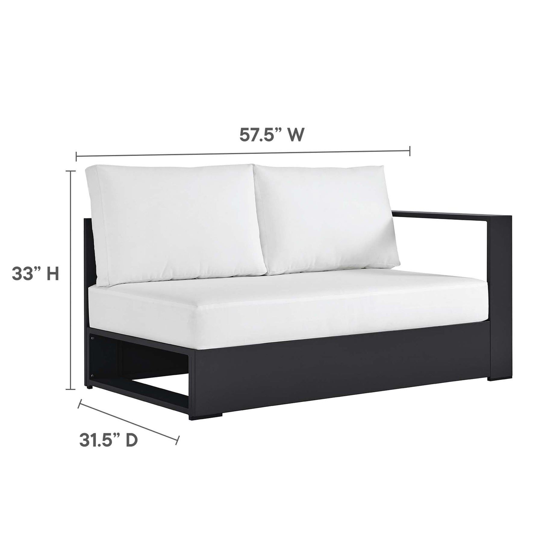 Tahoe 2-Piece Outdoor Patio Powder-Coated Aluminum Sectional Sofa Set