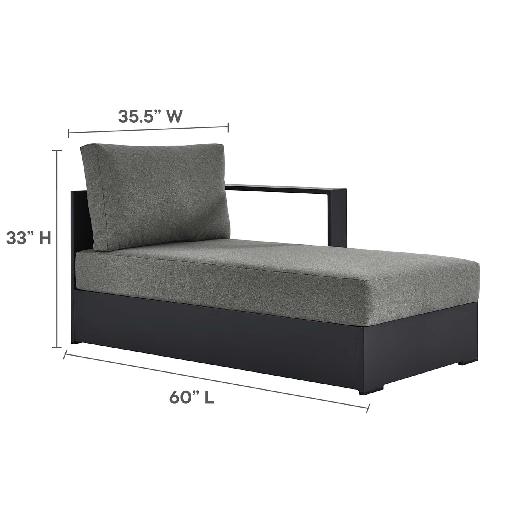 Tahoe 3-Piece Outdoor Patio Powder-Coated Aluminum Sectional Sofa Set