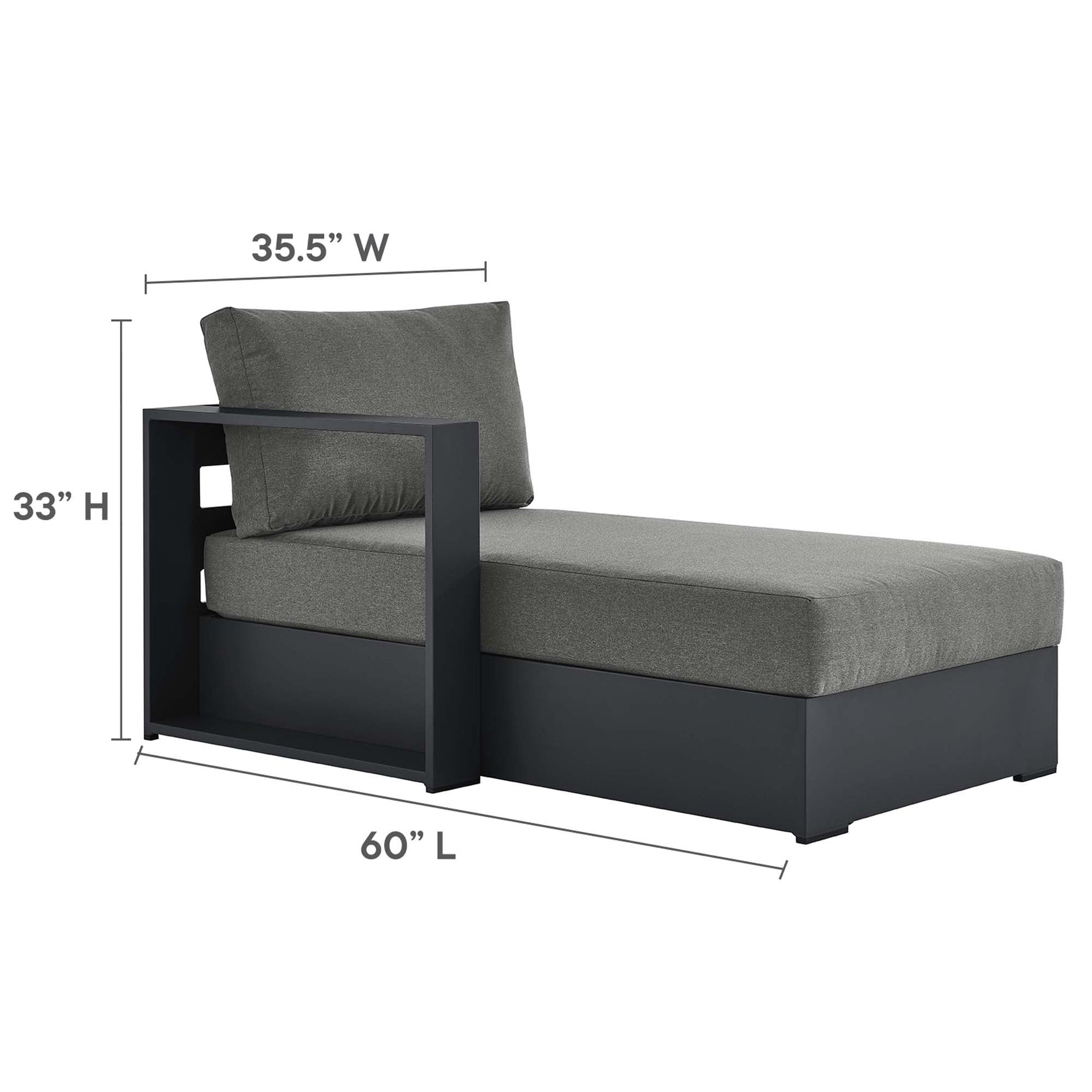 Tahoe 3-Piece Outdoor Patio Powder-Coated Aluminum Sectional Sofa Set by Modway