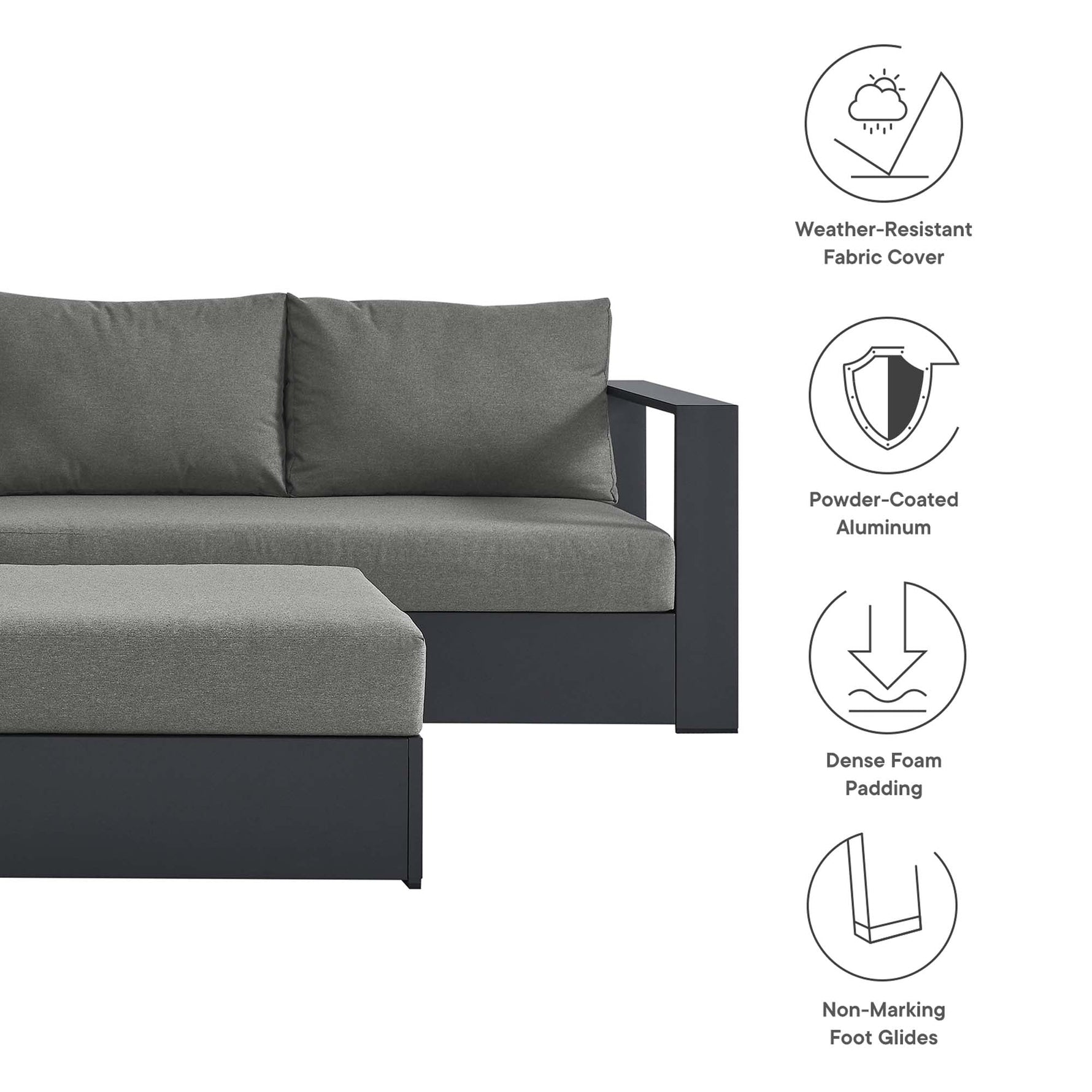 Tahoe 5-Piece Outdoor Patio Sectional Sofa Set by Modway