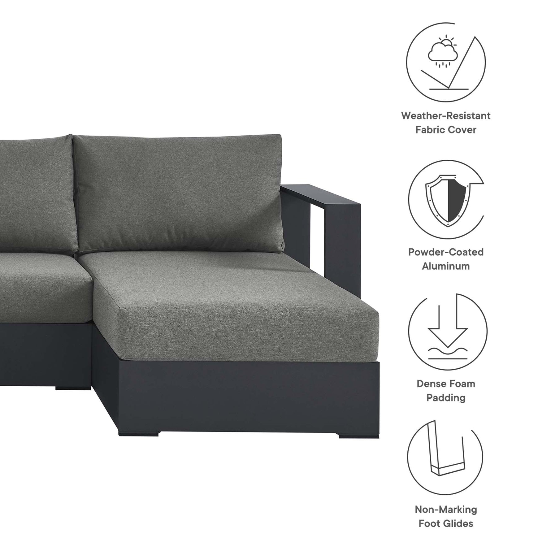 Tahoe 4-Piece Outdoor Patio Sectional Sofa Set by Modway