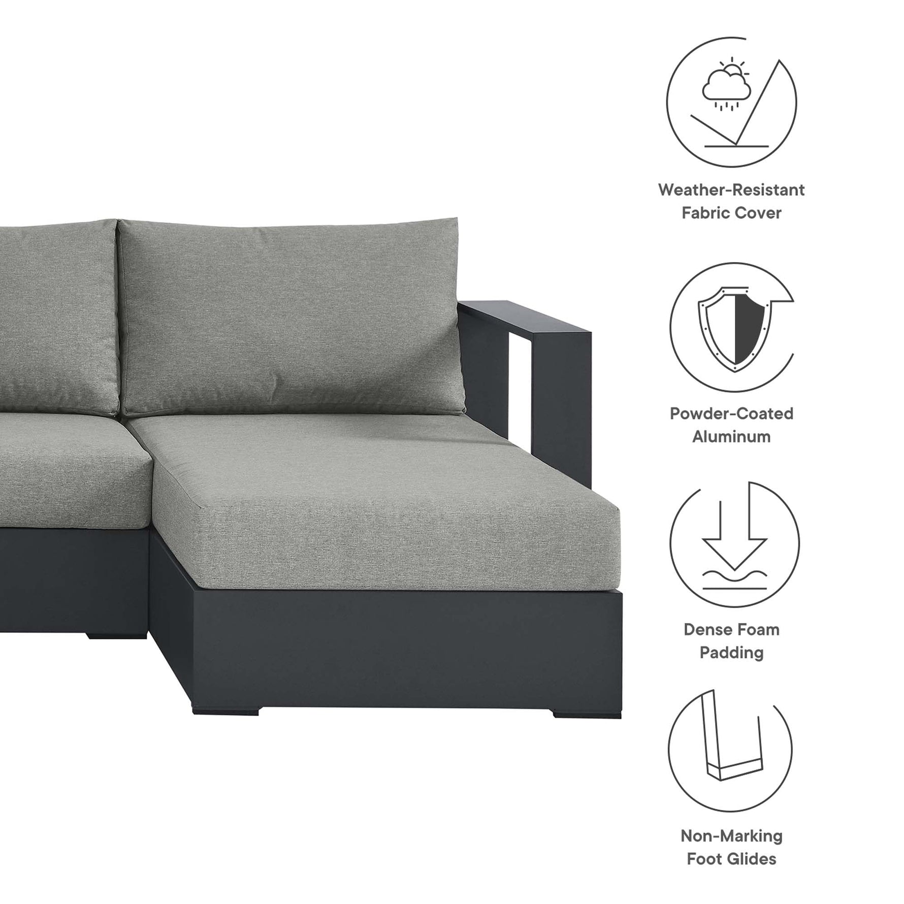 Tahoe 4-Piece Outdoor Patio Sectional Sofa Set by Modway