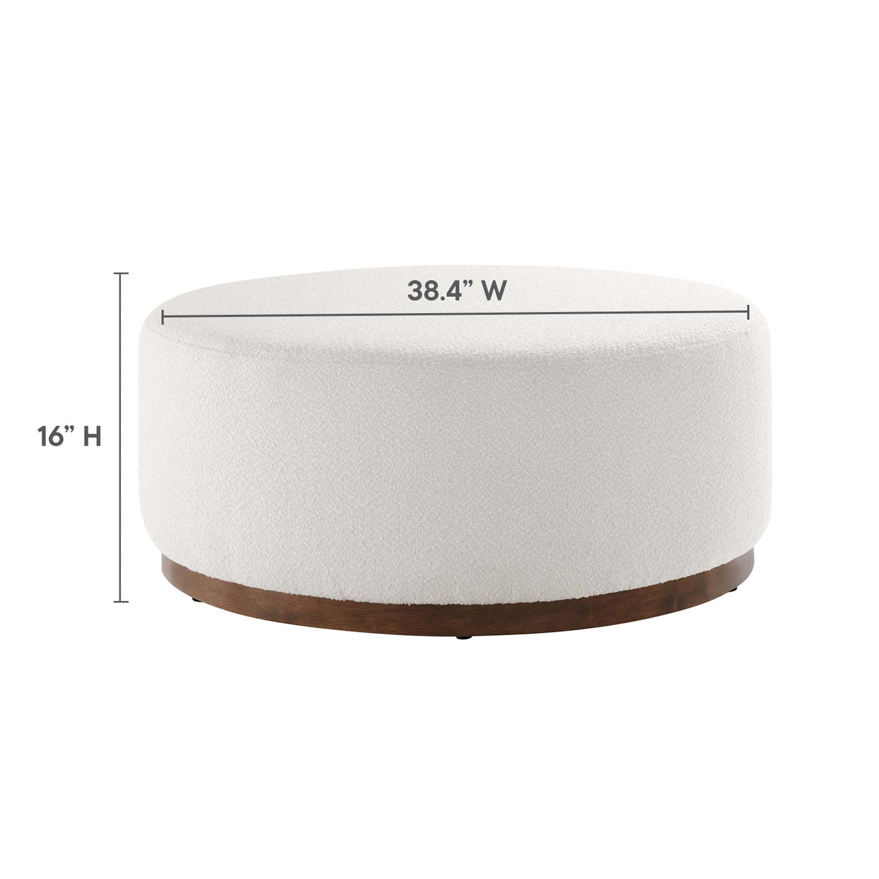 Tilden Large 38" Round Boucle Upholstered Ottoman by Modway