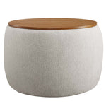 Perla Woven Heathered Fabric Upholstered Storage Ottoman by Modway