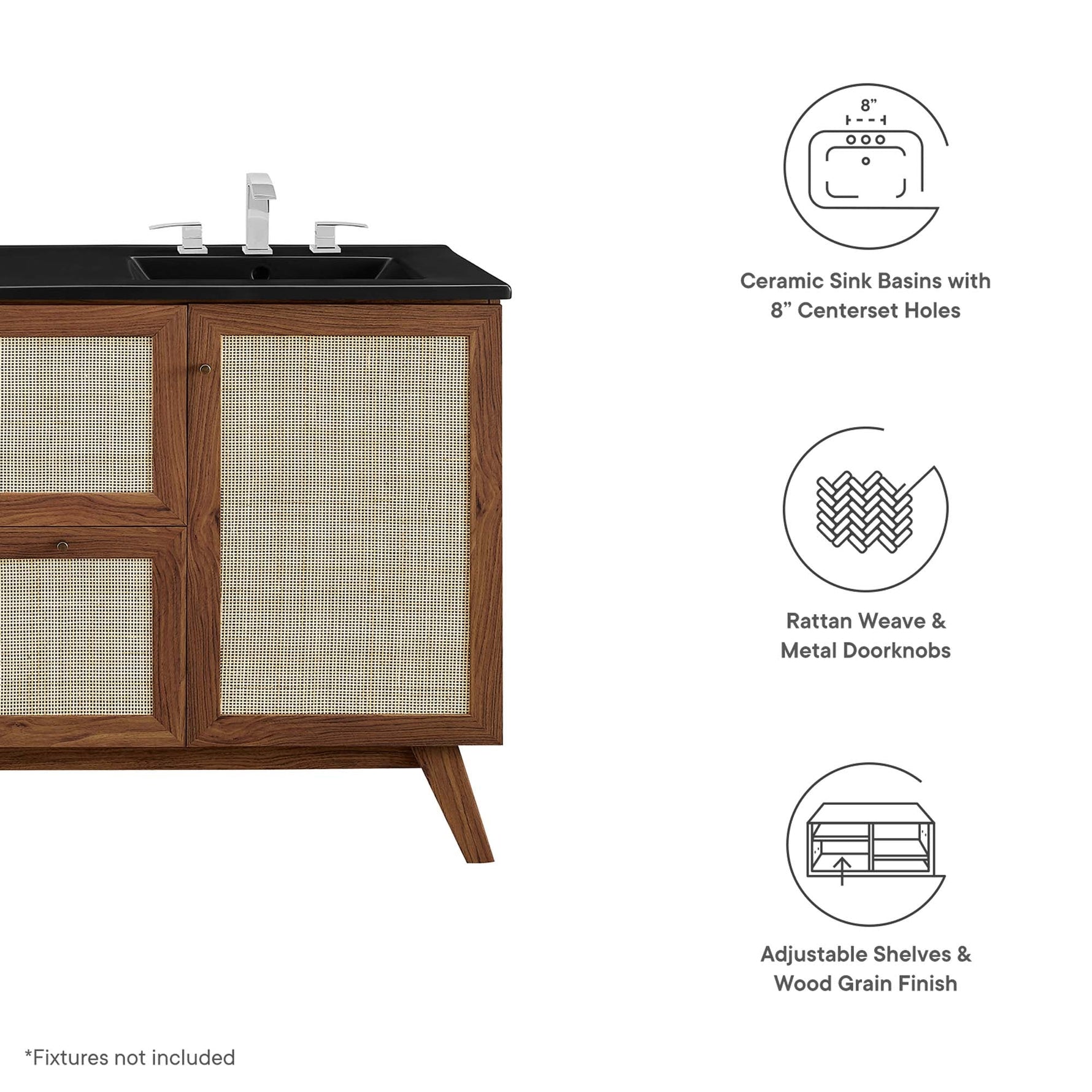 Soma 48" Double Sink Bathroom Vanity by Modway