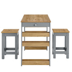 Galley 3-Piece Kitchen Island and Stool Set by Modway
