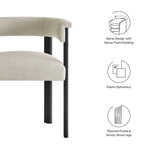 Imogen Fabric Upholstered Barrel Dining Chairs Set of 2