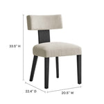 Nalani Fabric Upholstered Dining Chairs Set of 2 by Modway
