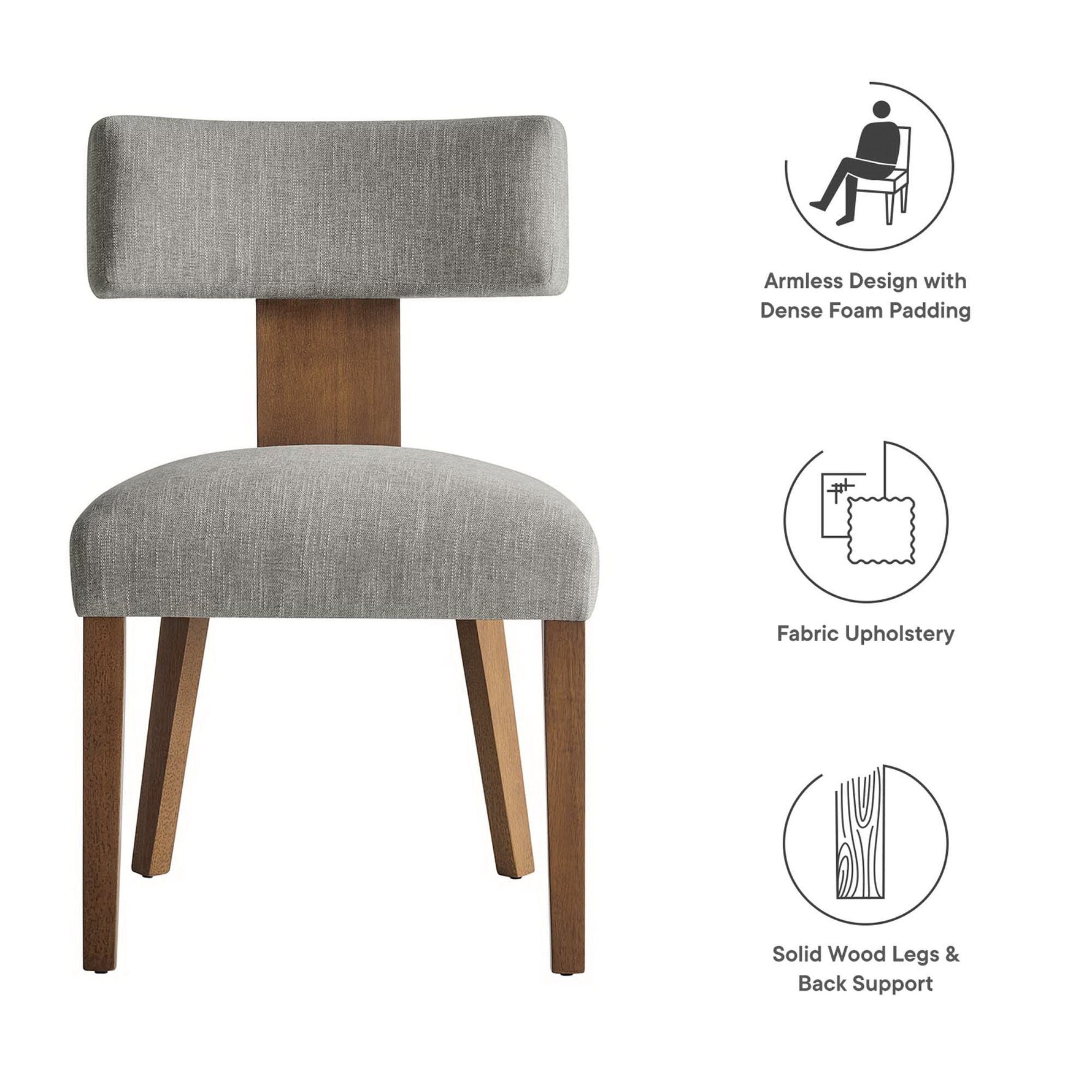 Nalani Fabric Upholstered Dining Chairs Set of 2 by Modway