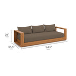 Tahoe Outdoor Patio Acacia Wood Ottoman by Modway