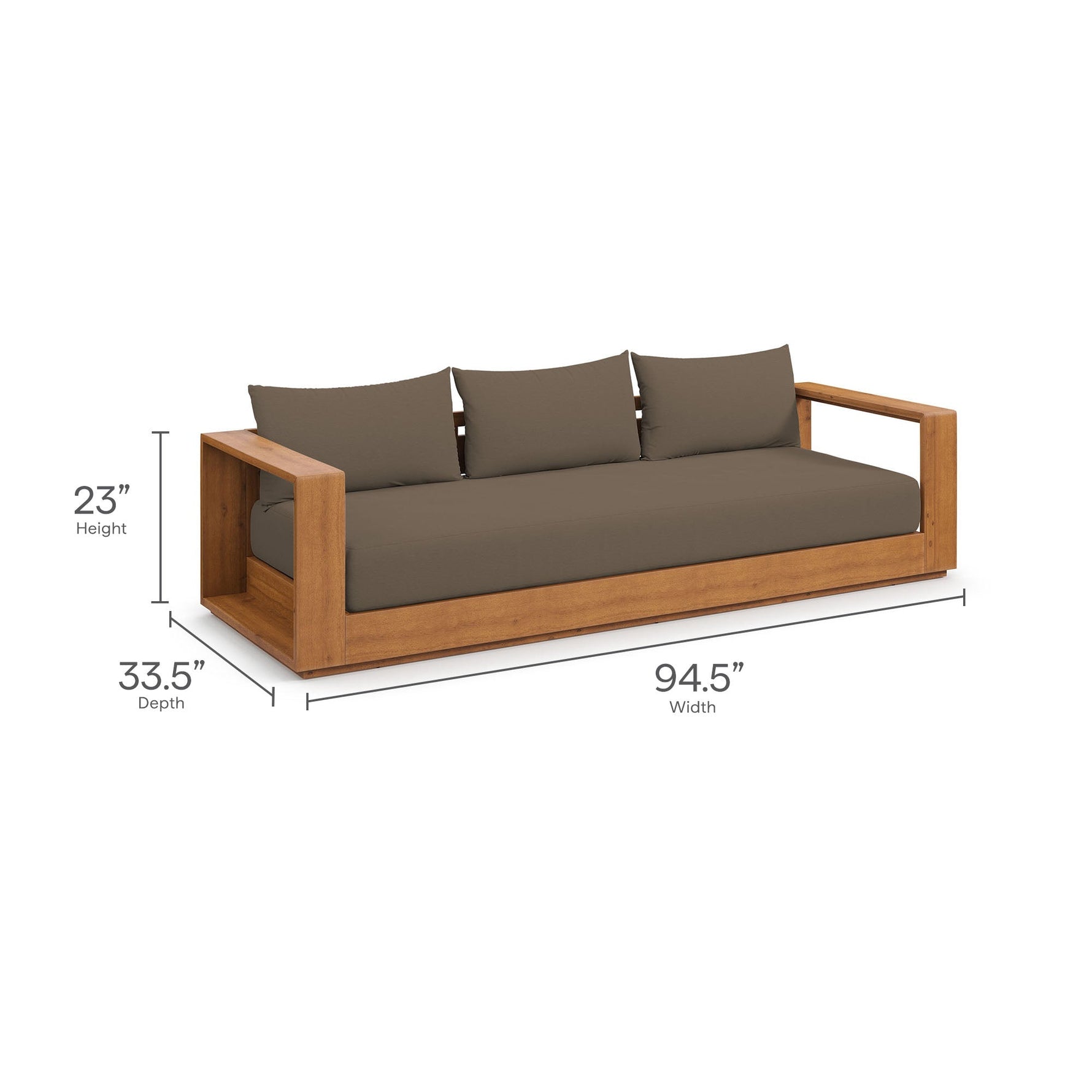 Tahoe Outdoor Patio Acacia Wood Ottoman by Modway