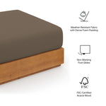 Tahoe Outdoor Patio Acacia Wood Ottoman by Modway