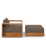 Tahoe 2-Piece Outdoor Patio Acacia Wood Armchair and Ottoman Set by Modway