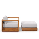 Tahoe 2-Piece Outdoor Patio Acacia Wood Armchair and Ottoman Set by Modway