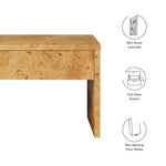 Hudson 1-Drawer Burl Wood Nightstand by Modway