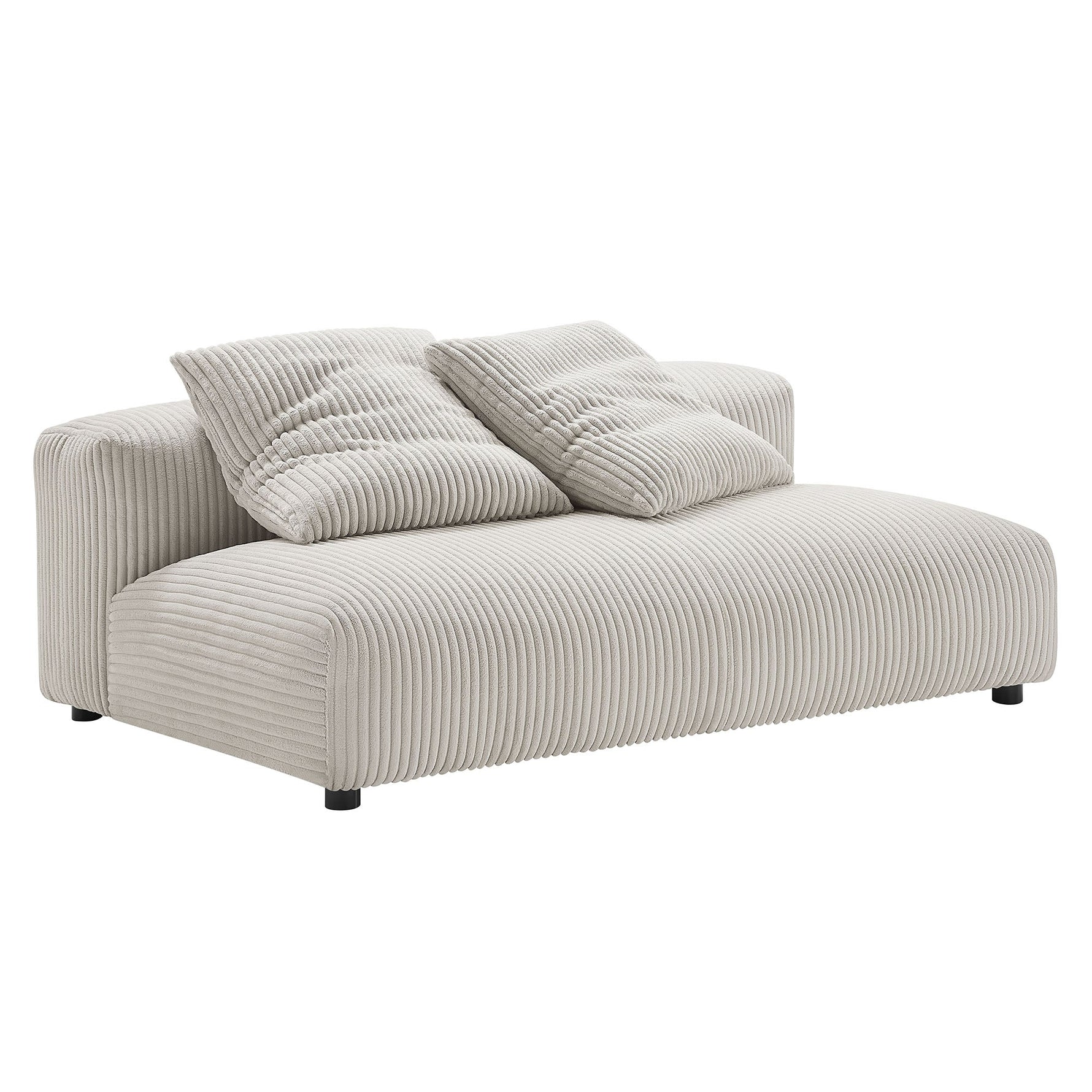 Solace 2-Piece Modular Corduroy Upholstered Sectional Sofa with Chaise