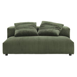 Solace Modular Corduroy Upholstered Armless Loveseat and Ottoman Set