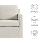 Serene Fabric Slipcovered Swivel Armchair by Modway