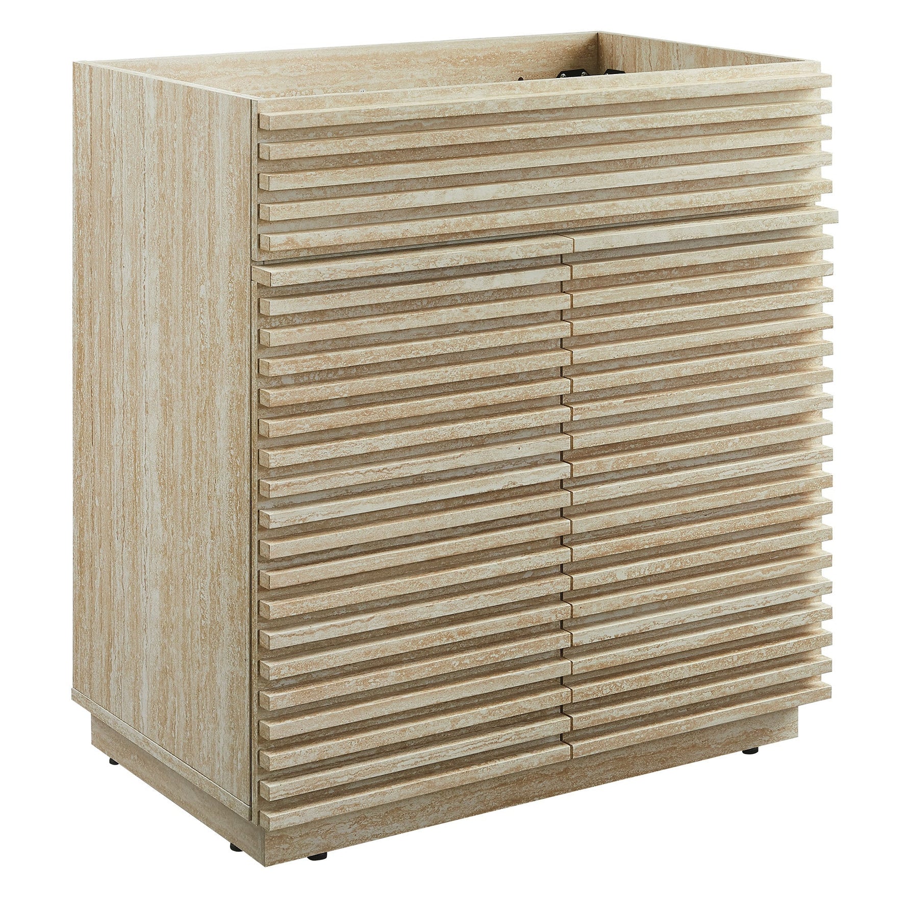 Render 30" Faux Travertine Bathroom Vanity Cabinet