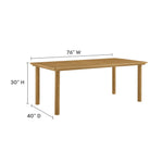 Parkland 76" Outdoor Aluminum Patio Dining Table by Modway