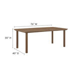 Parkland 76" Outdoor Aluminum Patio Dining Table by Modway