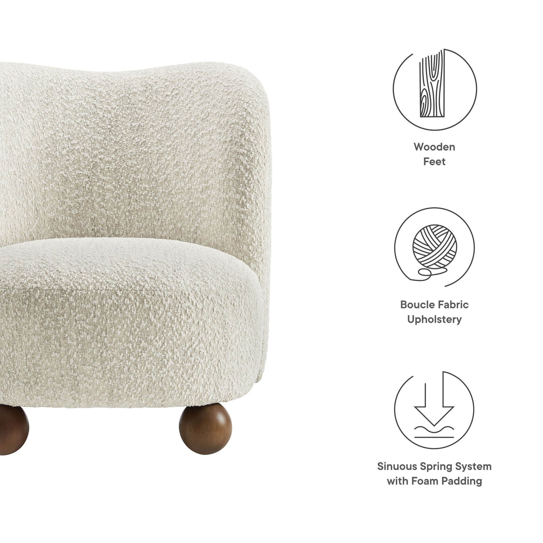 Monroe Boucle Fabric Accent Chair by Modway