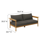 Wren Outdoor Patio Teak Wood Sofa by Modway