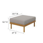 Wren Outdoor Patio Teak Wood Ottoman By Modway