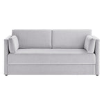 Linden Upholstered Heathered Chenille Small Sofa